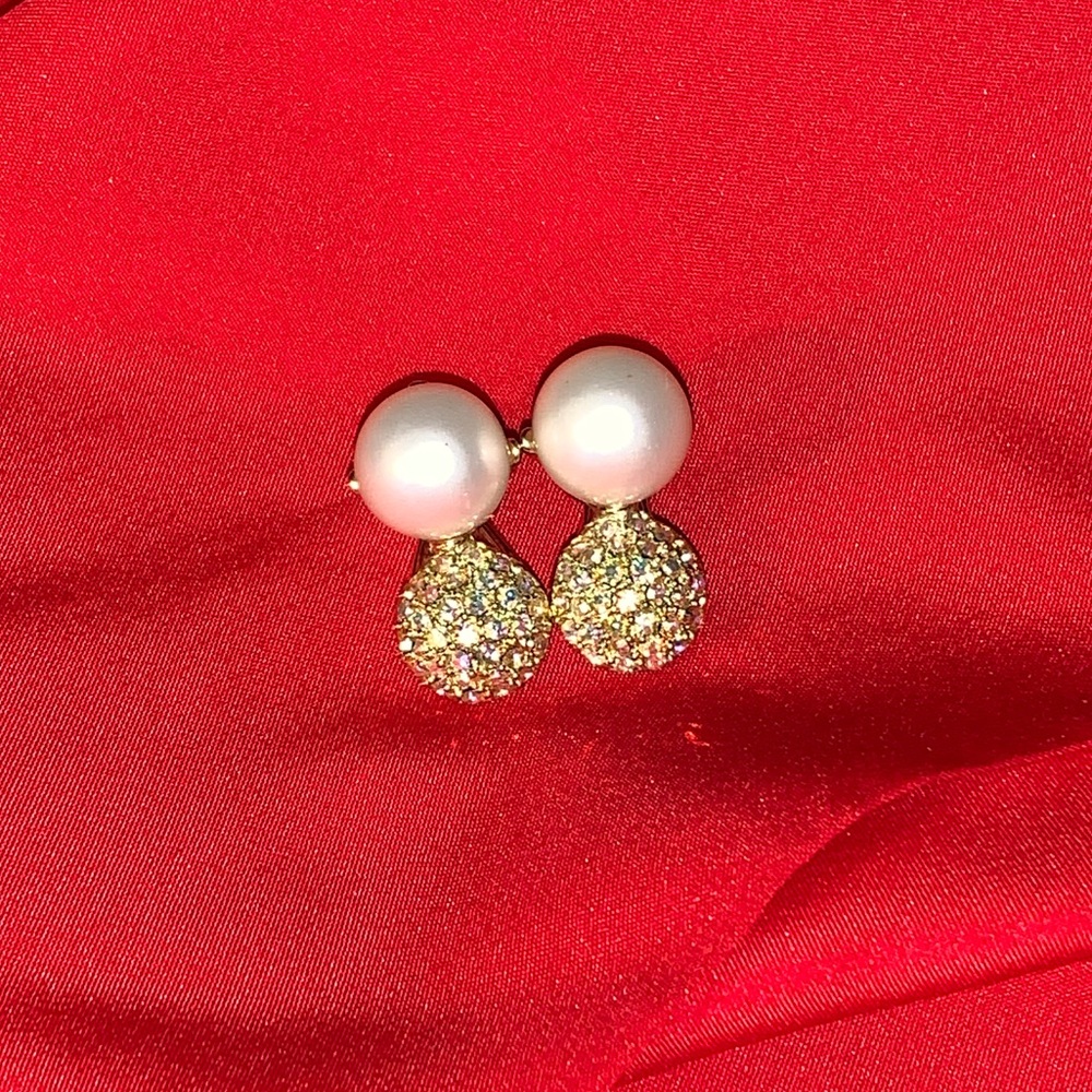 Celebrity NY AB Rhinestone & Faux Pearl Earrings